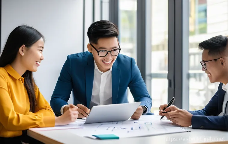 브랜드 마케팅 팀 빌딩 가이드 - **Prompt 1: Collaborative Marketing Strategy Session**
    "A diverse group of 5-7 young, energetic ...