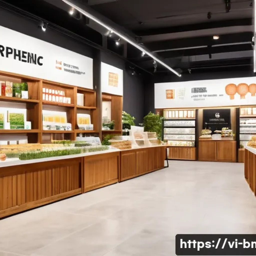 브랜드 마케팅과 리테일 전략 - A modern Vietnamese retail store interior showcasing a seamless integration of online and offline sh...