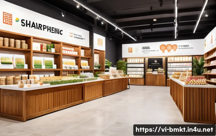 브랜드 마케팅과 리테일 전략 - A modern Vietnamese retail store interior showcasing a seamless integration of online and offline sh...